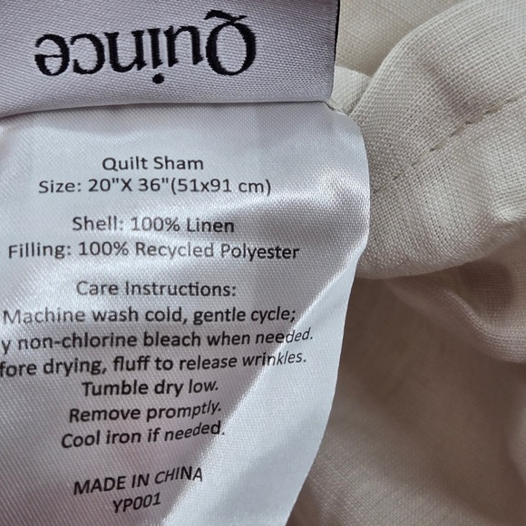 NWT QUINCE European Linen Dream Quilt Set King/Cal King Sand 6341 - Picture 9 of 12